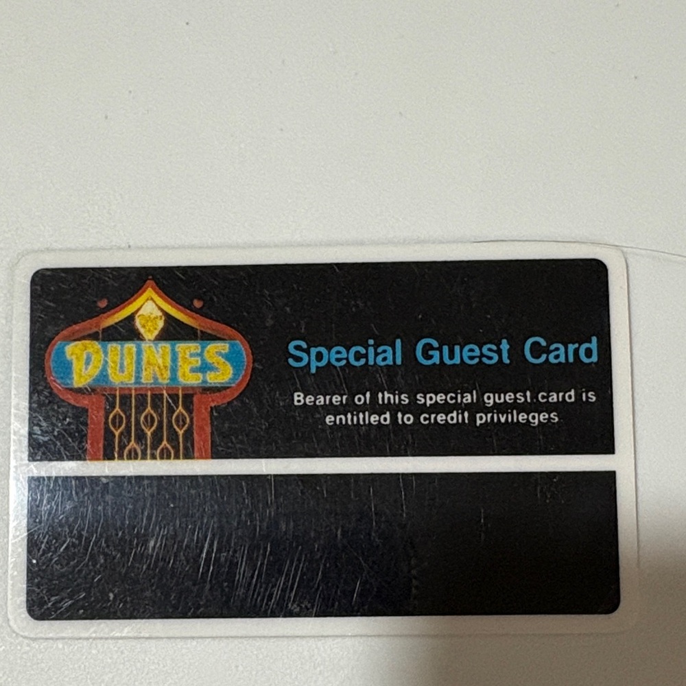 Vintage Dunes Casino Special Guest Card - Black
